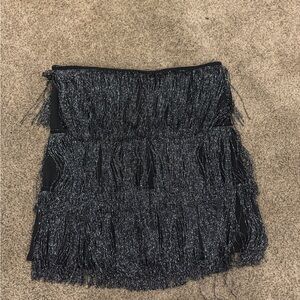 Elegant Black and Silver Fringe Skirt perfect for NYE/Party